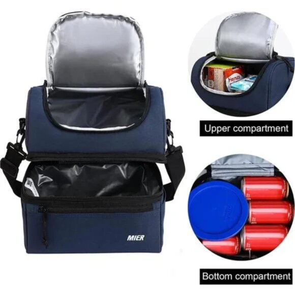 Adult Lunch Box Insulated Lunch Bag Large Cooler Tote Bag for Men Women - Picture 5 of 7